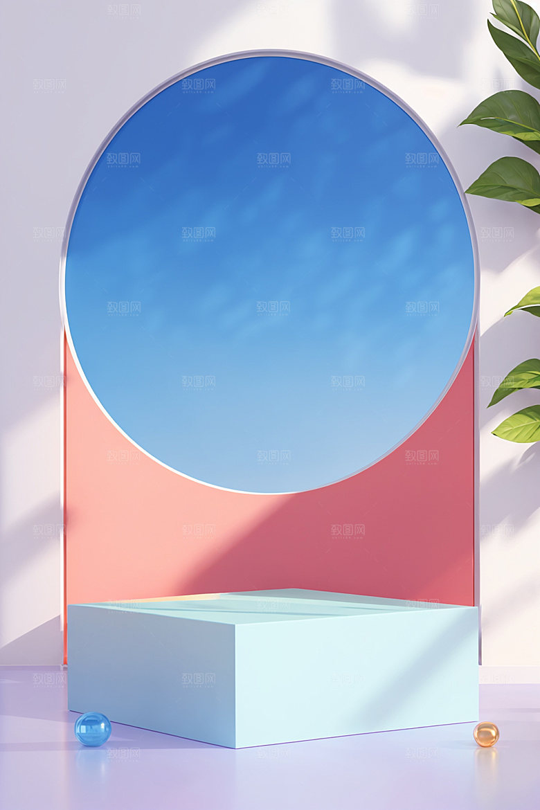 北欧风高端夏季电商背景