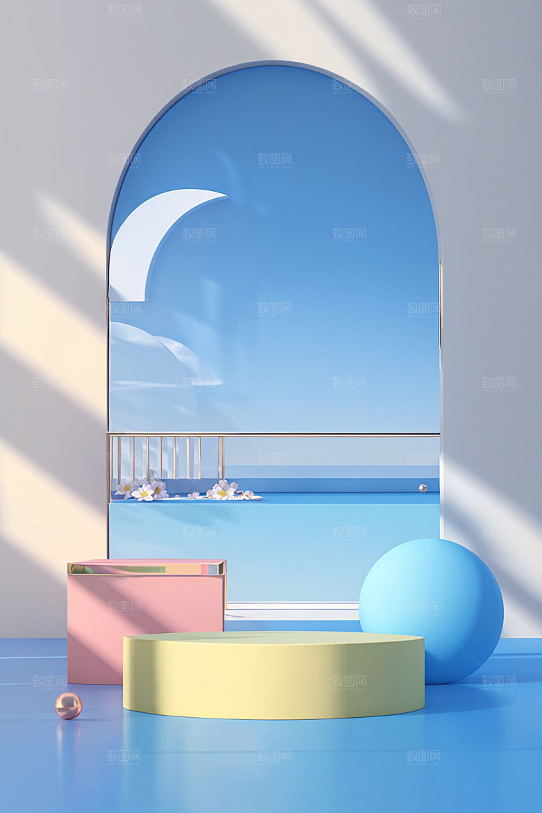 北欧风简约清爽电商背景