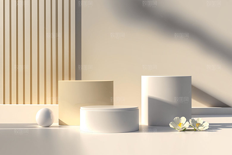 北欧风展台质感电商背景