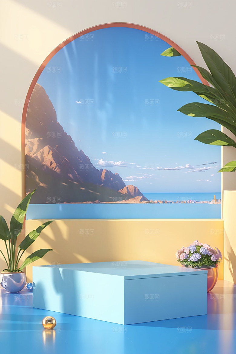 北欧风清新大气电商背景