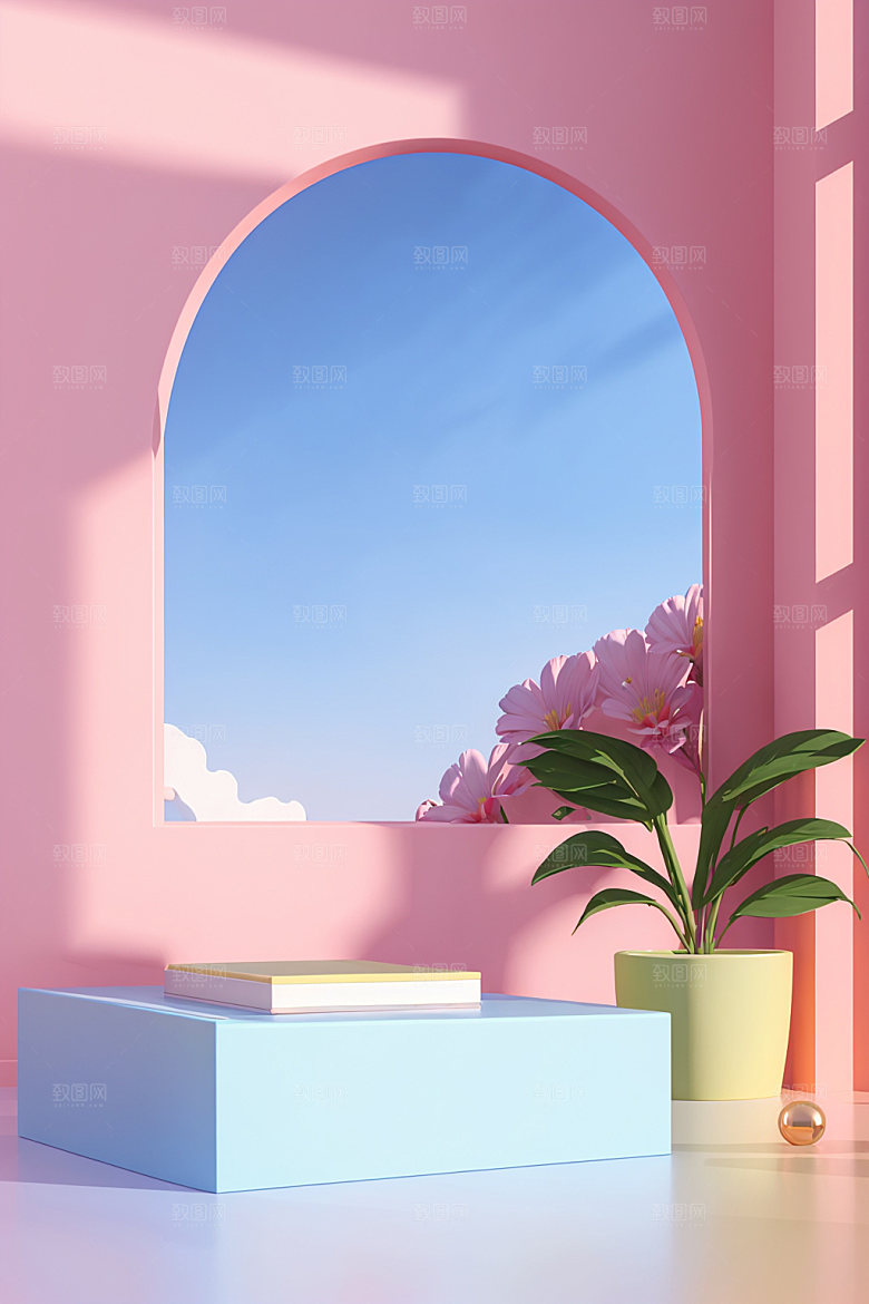 北欧风简约清爽电商背景