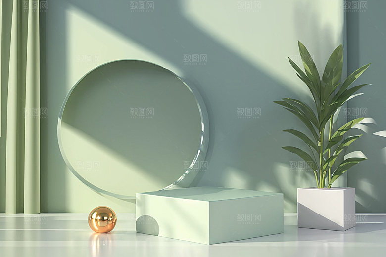 北欧风夏季高端电商背景