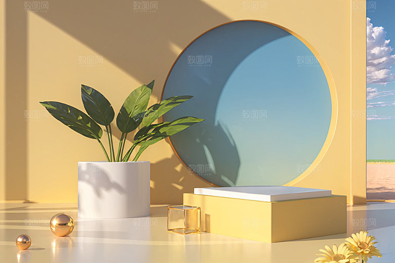 北欧风清爽高端电商背景
