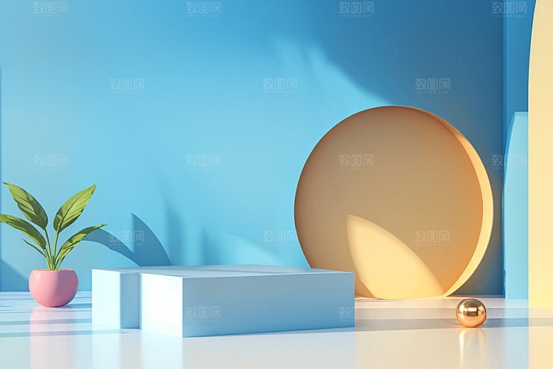 北欧风INS风展台电商背景