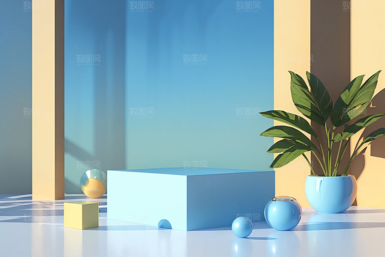 北欧风清新高端电商背景