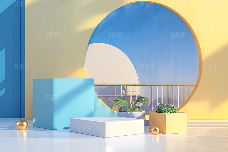 北欧风大气清新电商背景