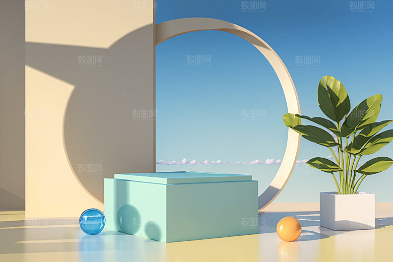 北欧风简约清新电商背景