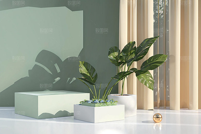 北欧风清新大气电商背景