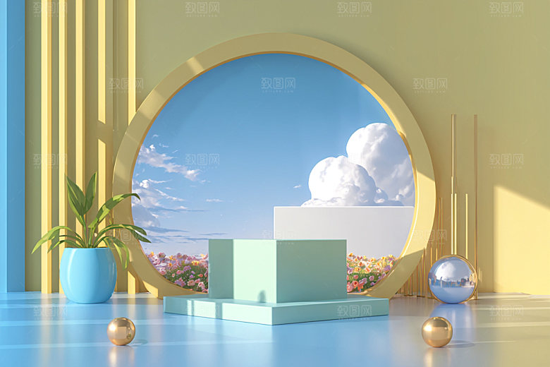 北欧风清爽INS风电商背景