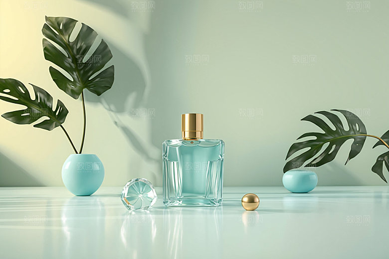 北欧风夏季展台电商背景