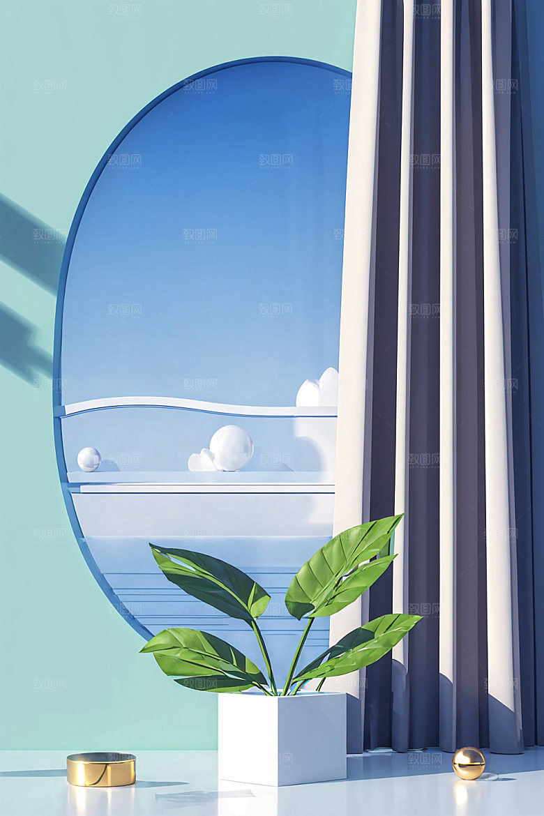 北欧风清新大气电商背景
