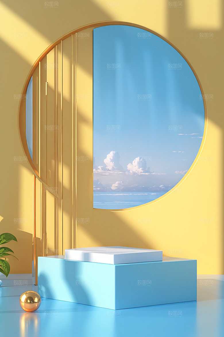 北欧风夏季清新电商背景
