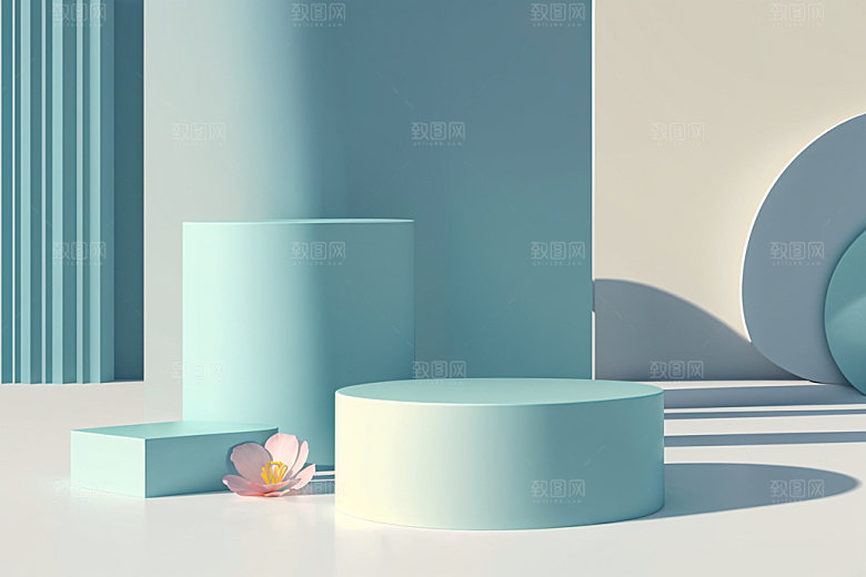 北欧风清爽夏天电商背景
