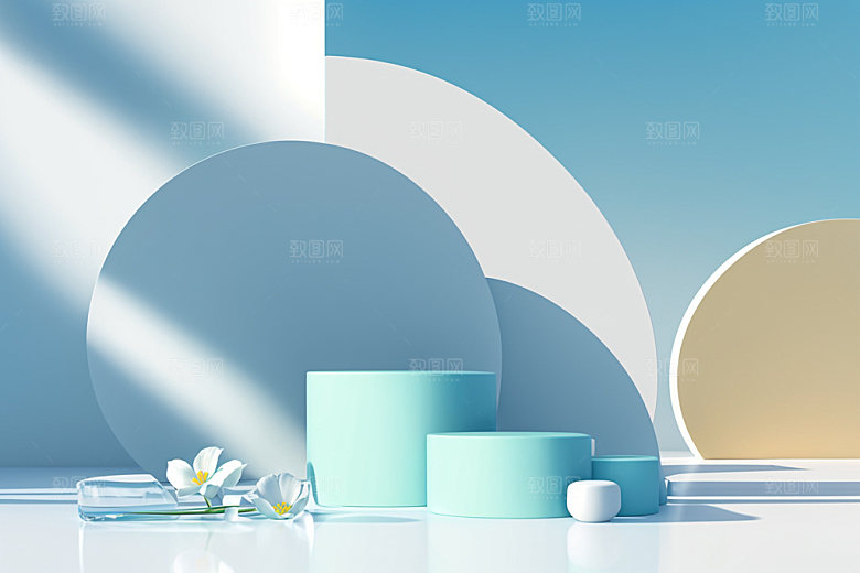 北欧风大气展台电商背景