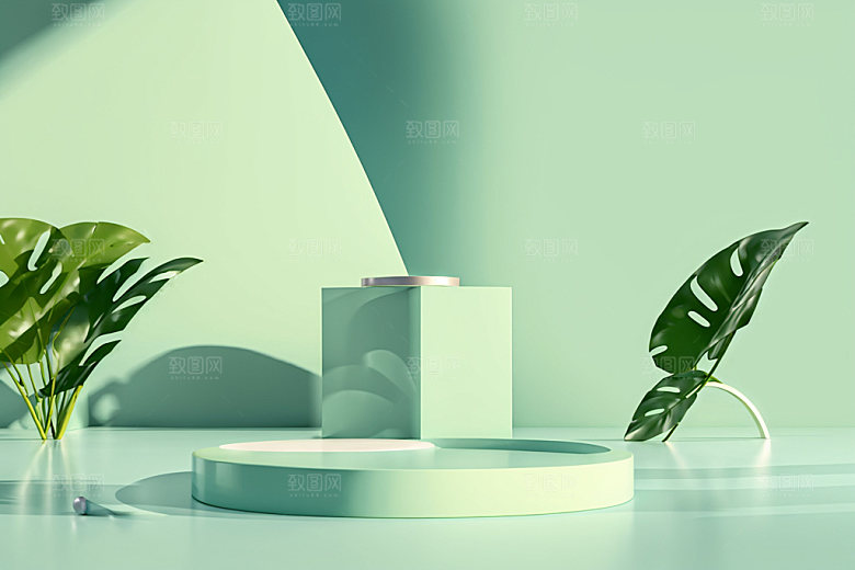 北欧风夏天简约电商背景