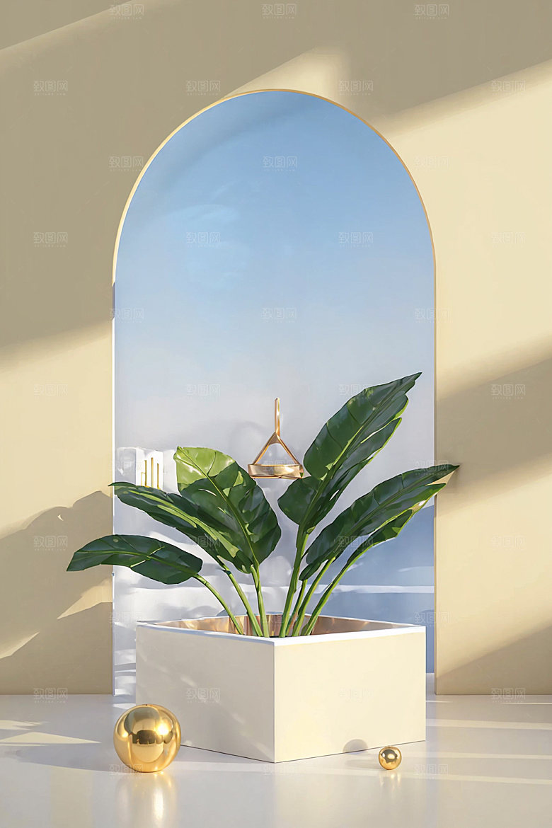 北欧风夏季简约电商背景