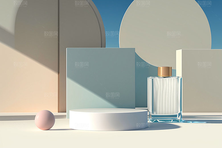 北欧风展台简约电商背景