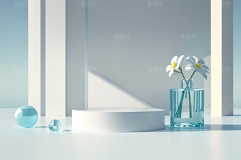 北欧风清爽高端电商背景