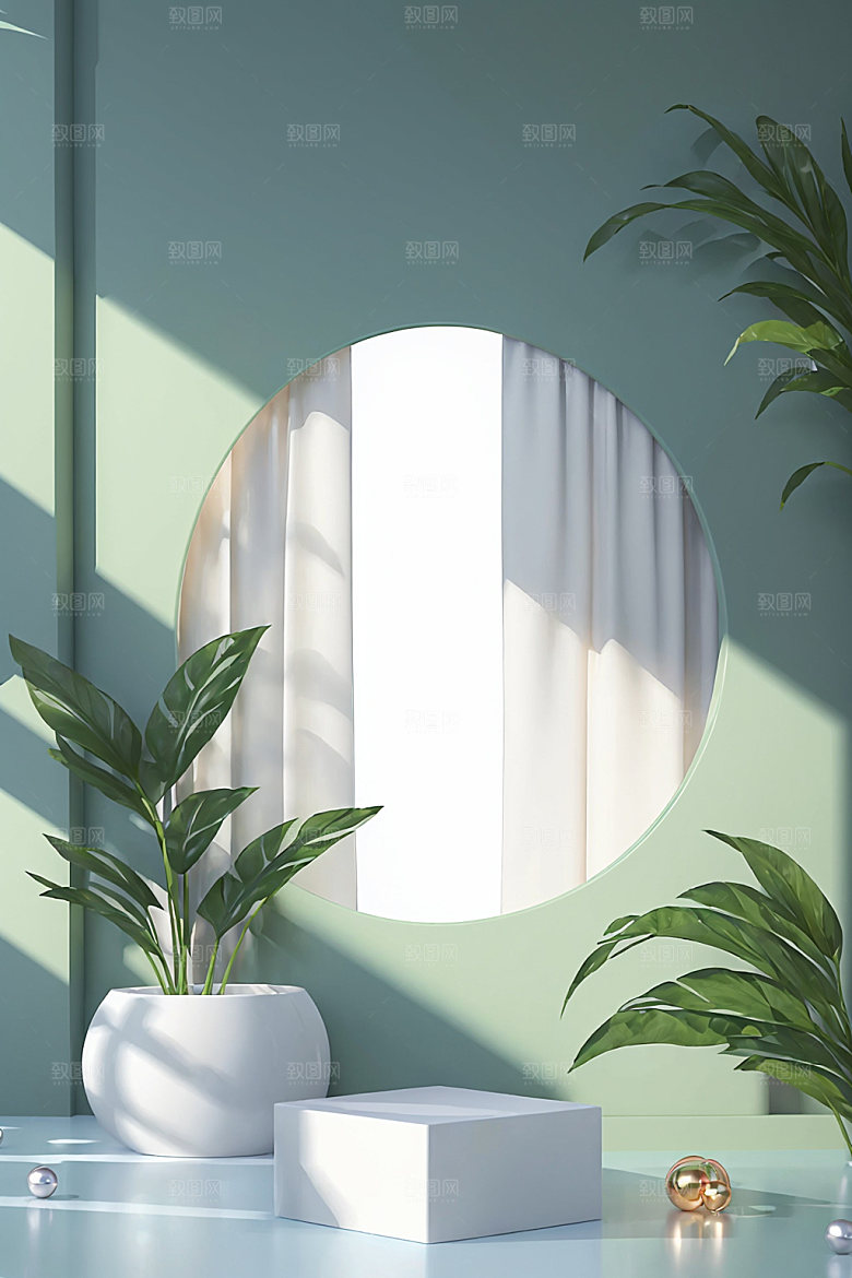 北欧风清新简约电商背景