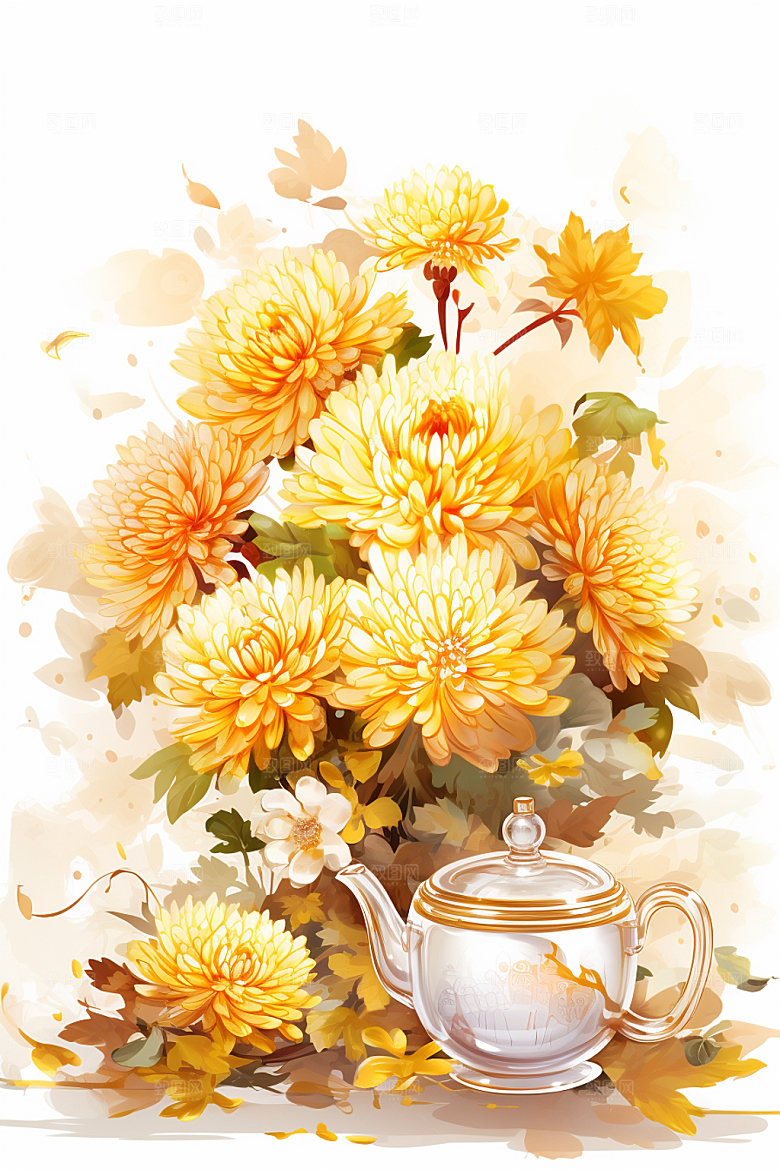 秋分节气手绘插画