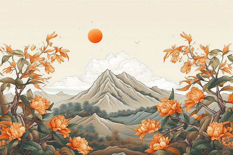 秋分秋天手绘插画