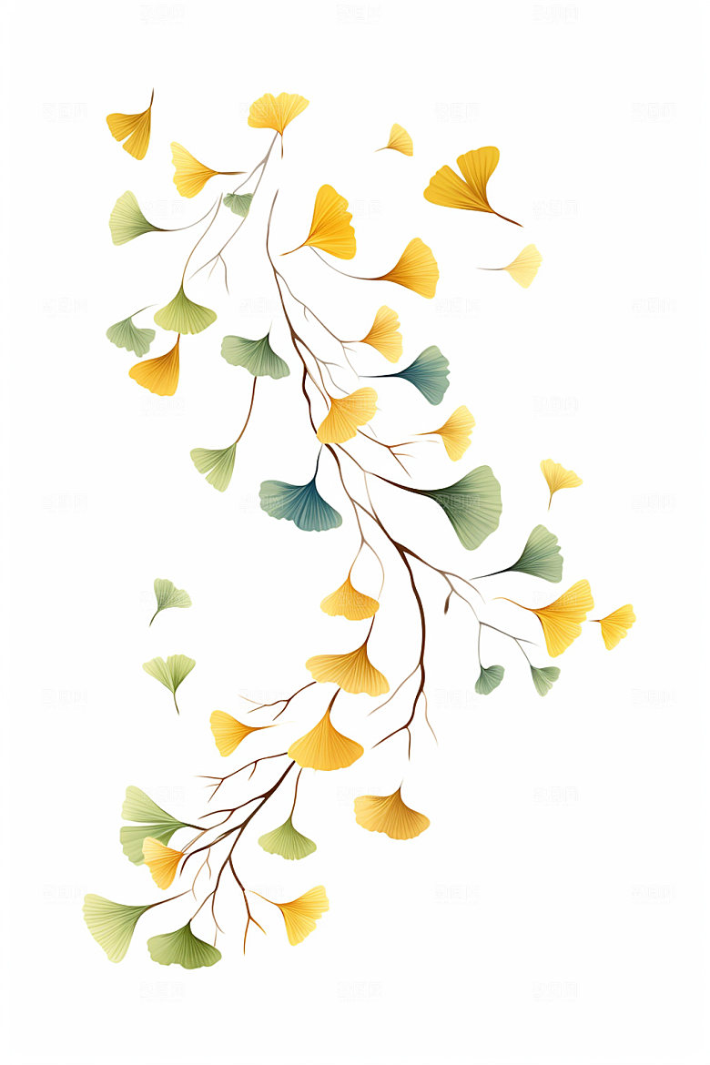 秋分落叶秋景插画