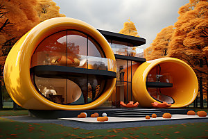 建筑秋色自然建筑设计效果图