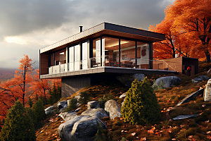 建筑秋色自然建筑设计效果图