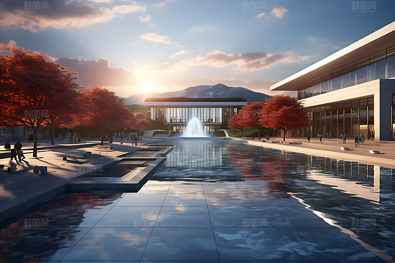 建筑秋色建筑设计地产效果图