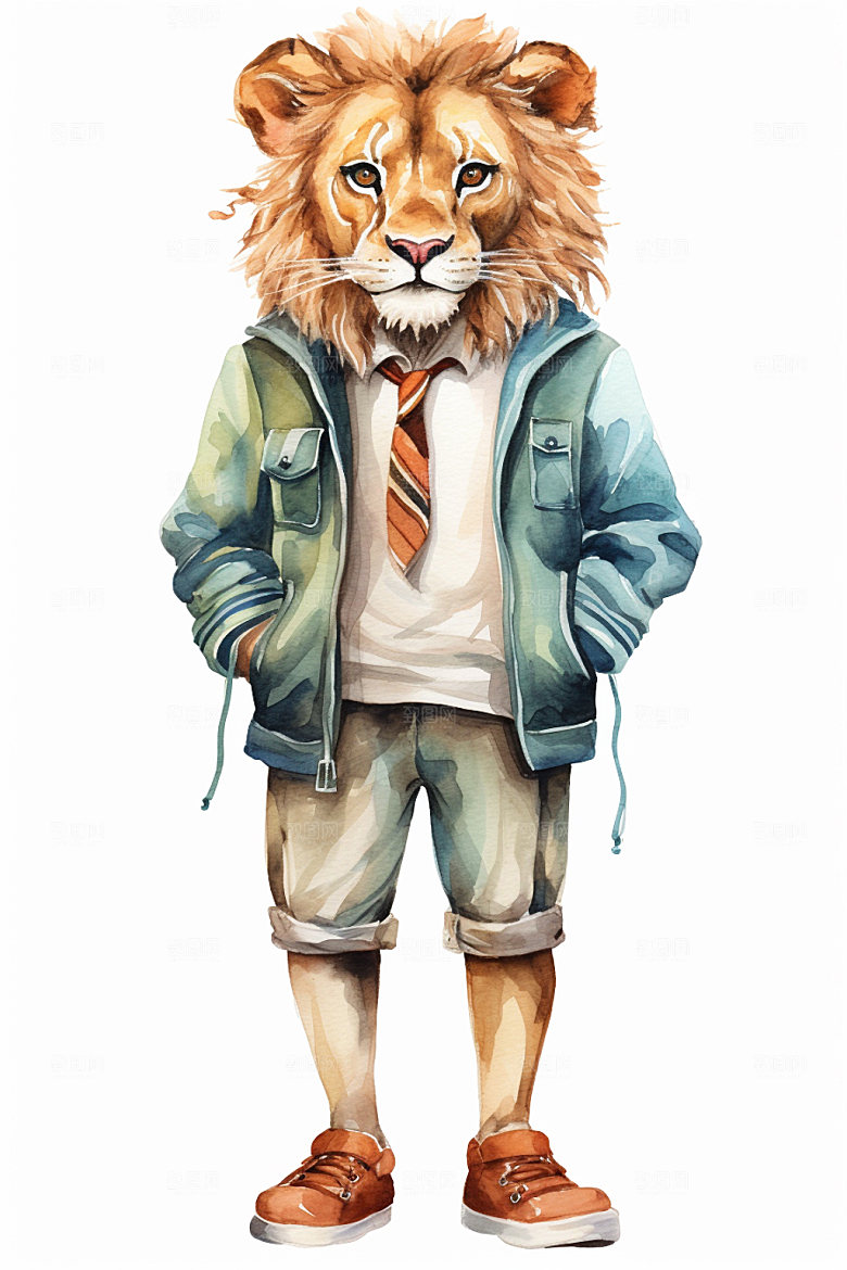 秋季卡通温馨动物插画