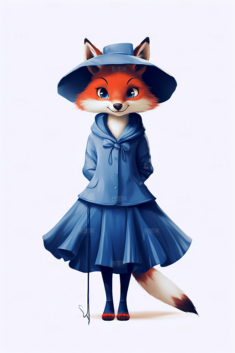 秋季秋天温馨动物插画