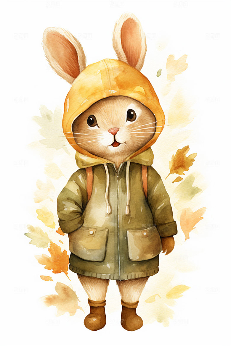 秋季秋日自然动物插画