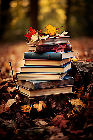 秋季读书阅读秋天摄影图