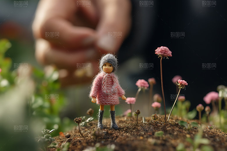 秋天人物草地景色羊毛毡摄影