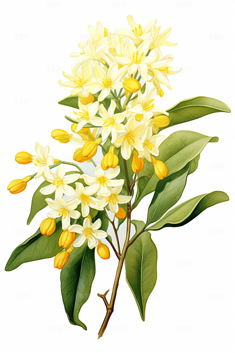 秋季风景桂花花卉类矢量素材