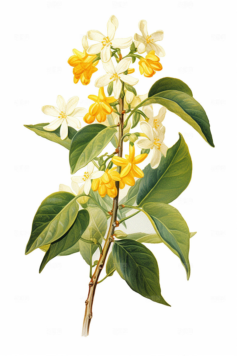 秋季风景唯美桂花矢量素材