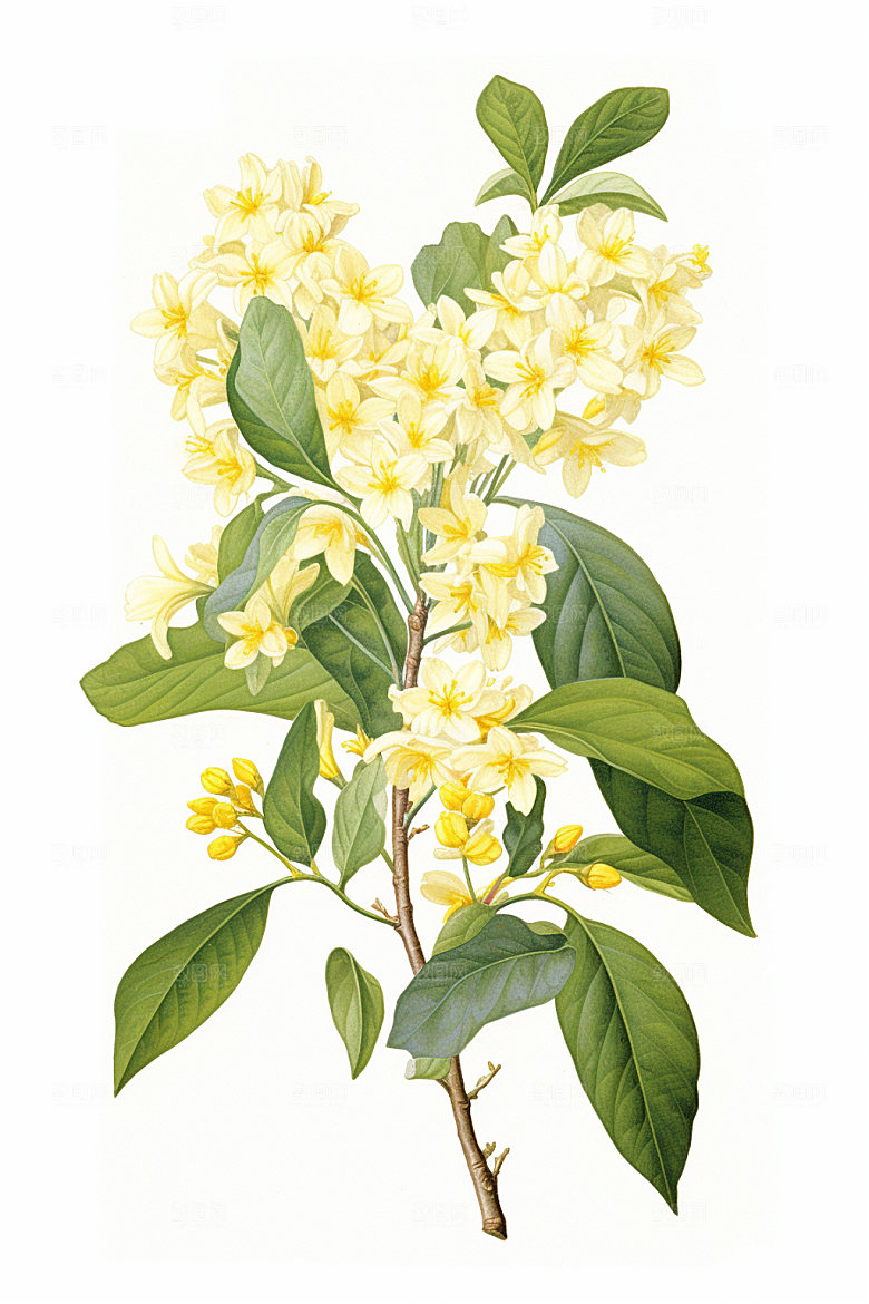 秋季风景动漫人物桂花矢量素材