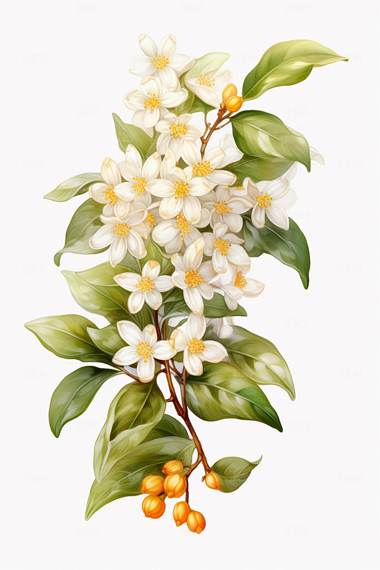 秋季风景手绘插画唯美矢量素材