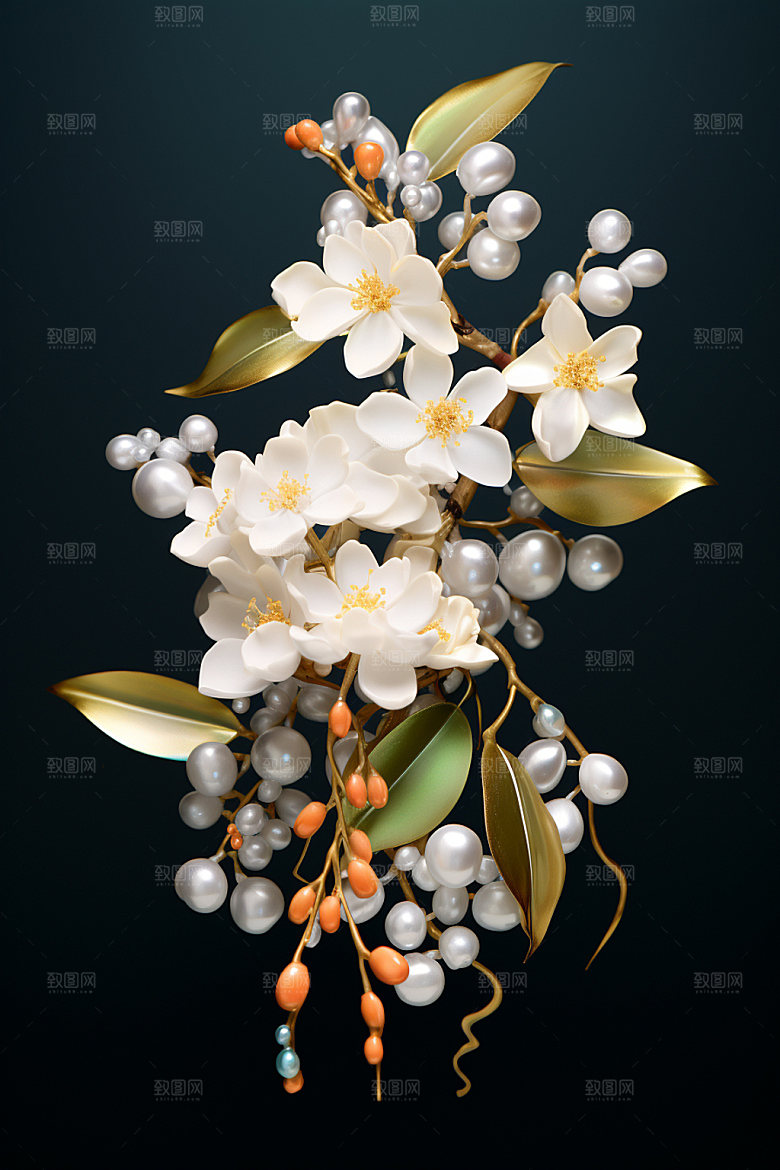 秋季风景微型景观桂花矢量元素