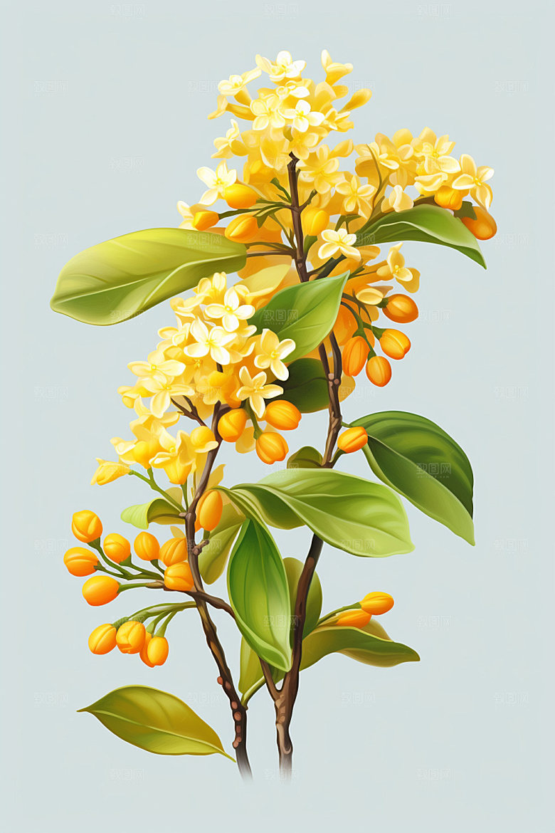 秋季风景写实花卉类矢量元素