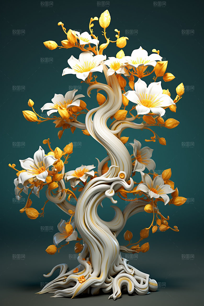 秋季风景桂花花卉类矢量元素