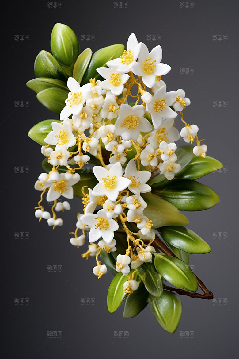 秋季风景立体模型桂花矢量元素