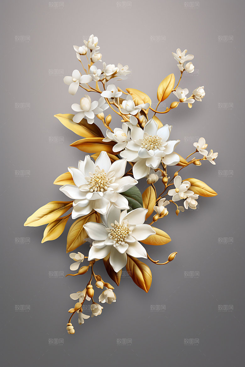 秋季风景桂花微型景观矢量元素