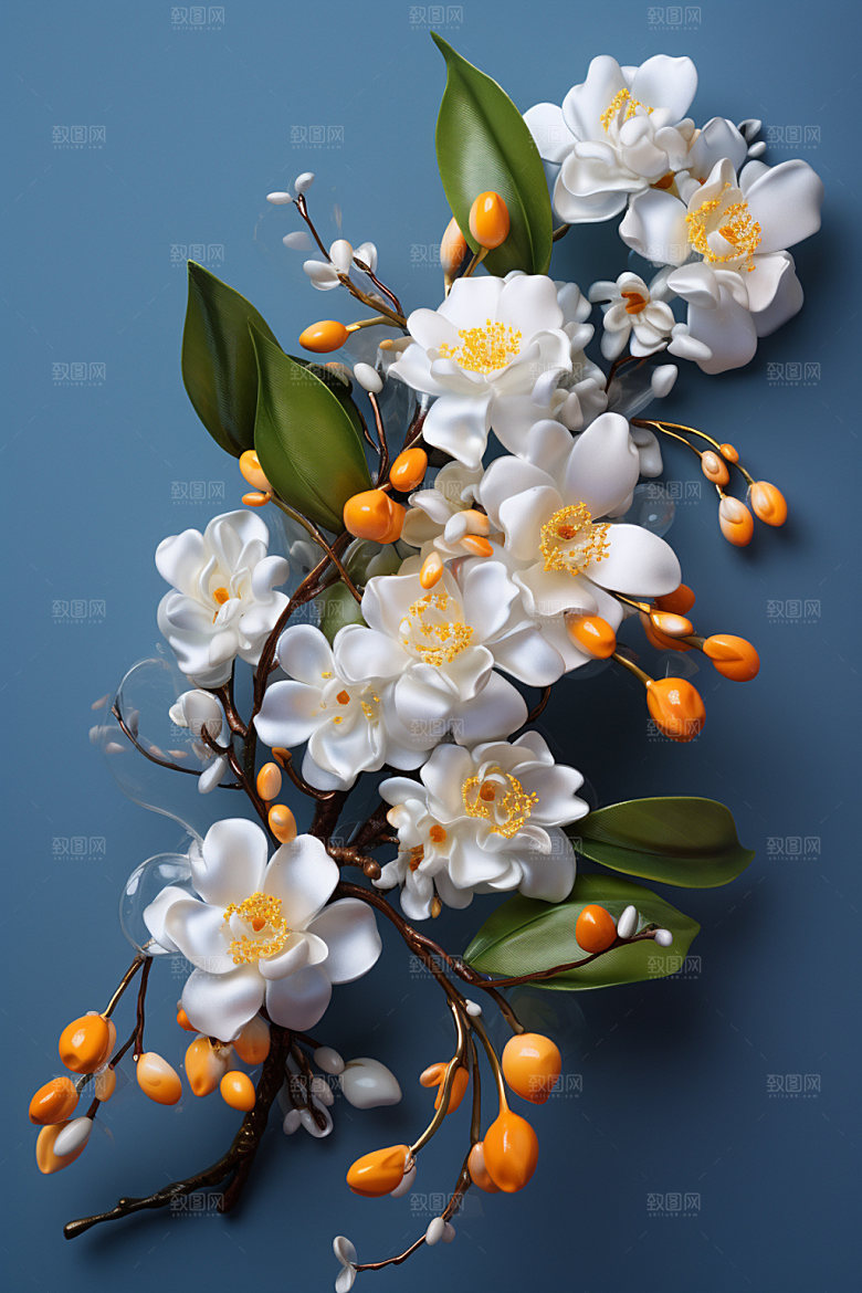 秋季风景清新桂花矢量元素