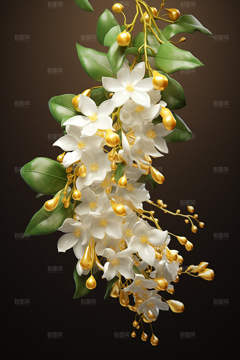 秋季风景桂花写实矢量元素