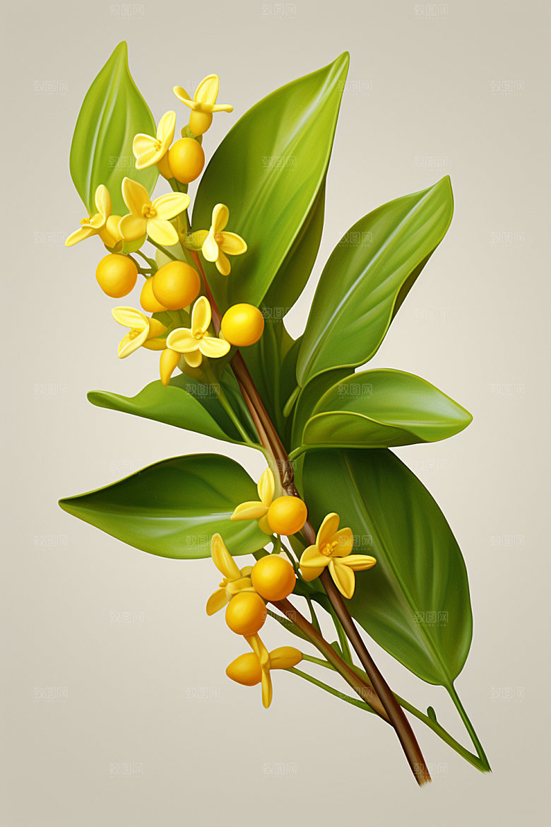 秋季风景写实花卉类矢量元素