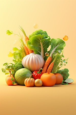 秋季果蔬蔬菜食材素材