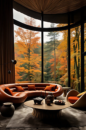 秋季风格家居舒适暖色调摄影图