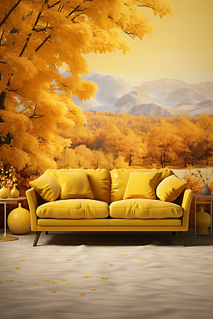 秋季加装沙发温馨效果图