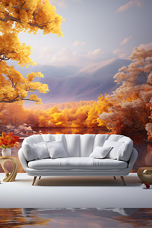 秋季加装秋日风格暖色调效果图